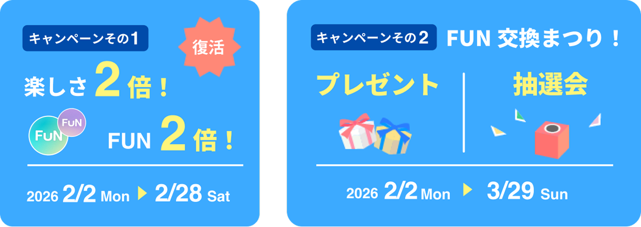 楽しさ2倍！FUN2倍！