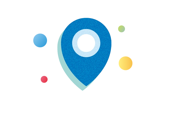 イラストマップで 現在地と目的地が すぐに見つかる